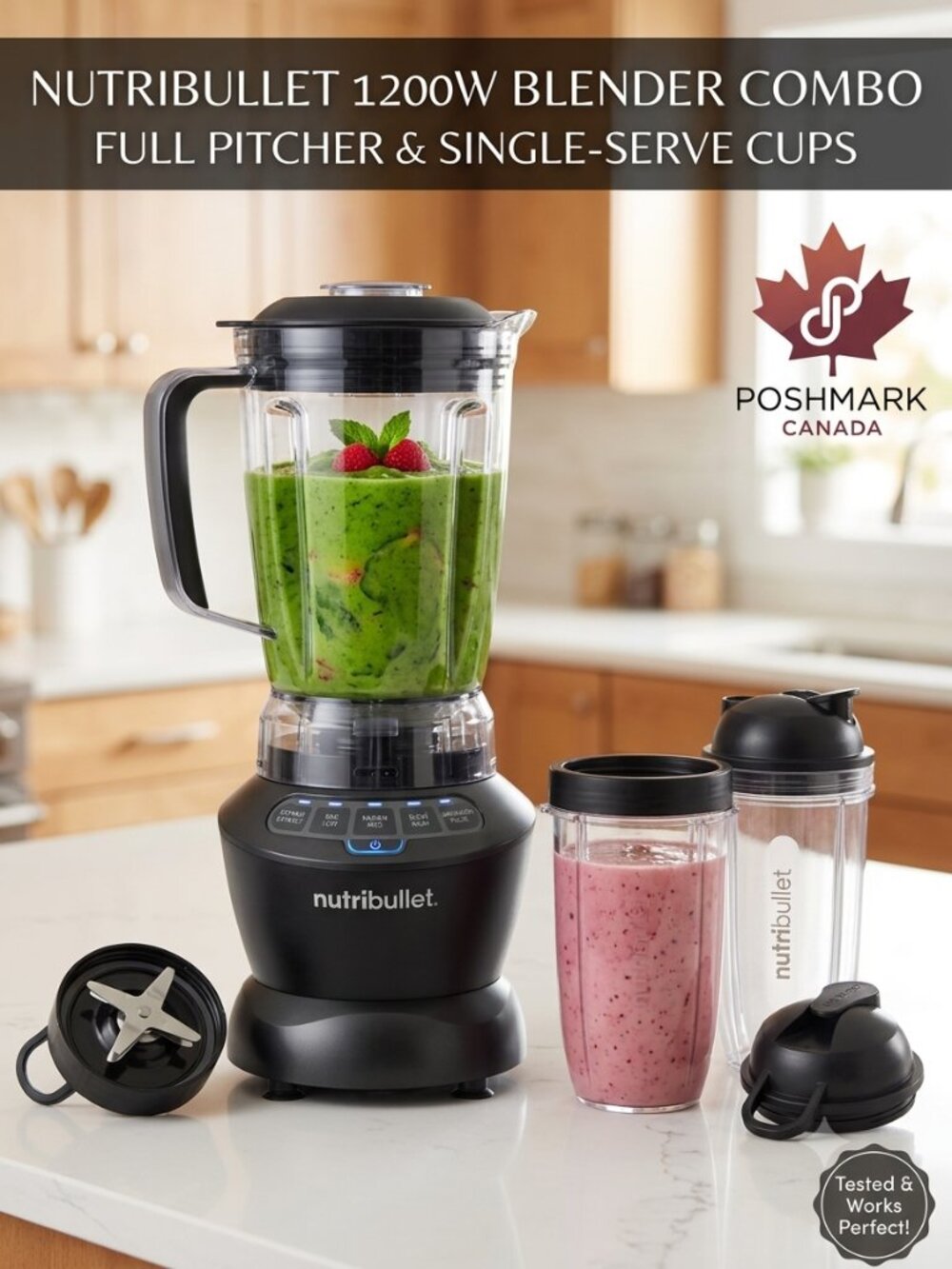NutriBullet 1200W Blender Combo Set | Full Pitcher & Single Serve Cups